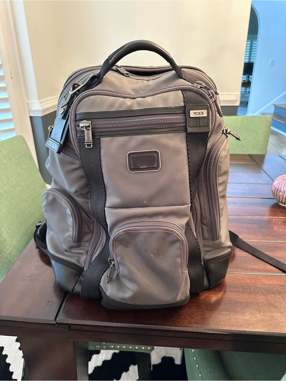Tumi Gray and Black Travel Backpack